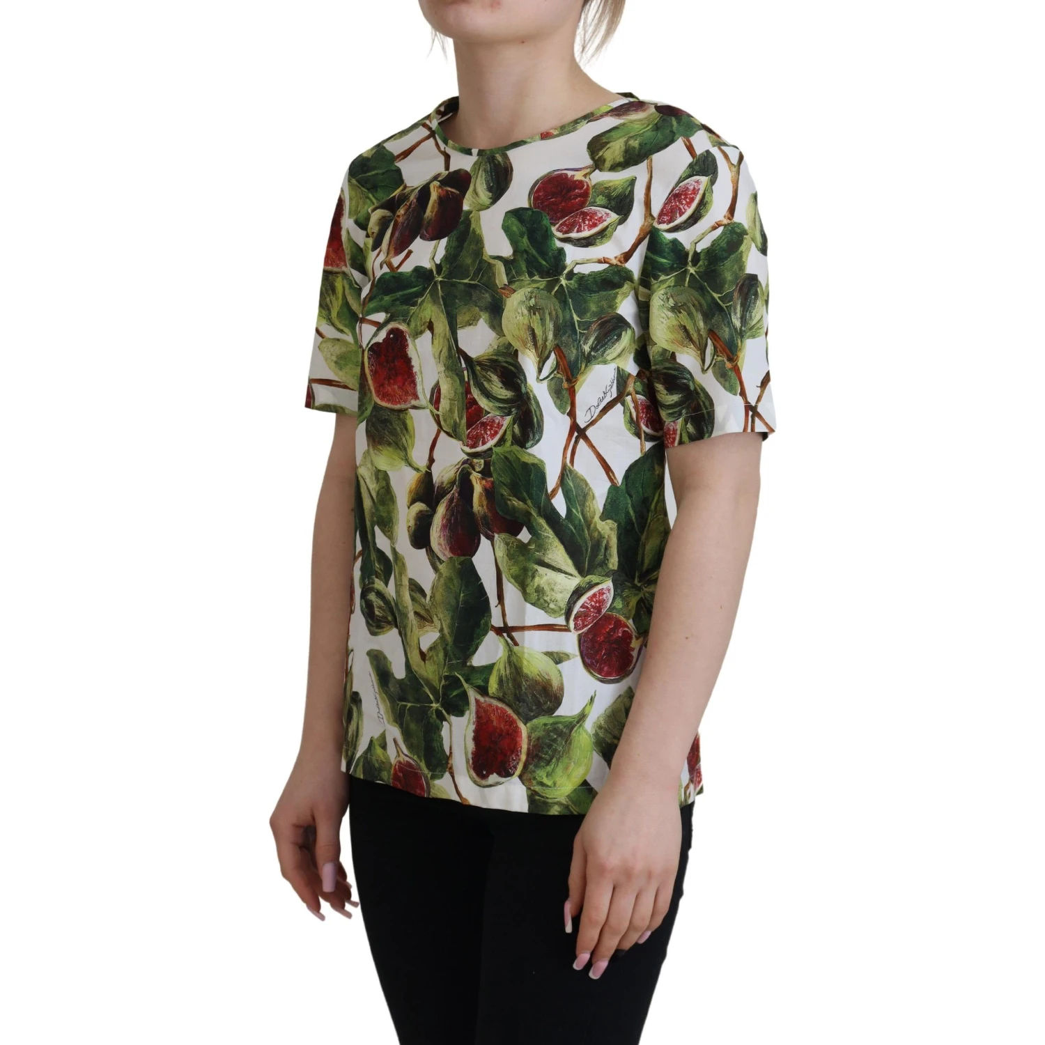 Crew-neck Cotton Top Blouse Fruit T-shirt