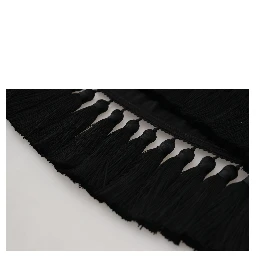 Black T-shirt Blouse Tassle Cotton Blouse