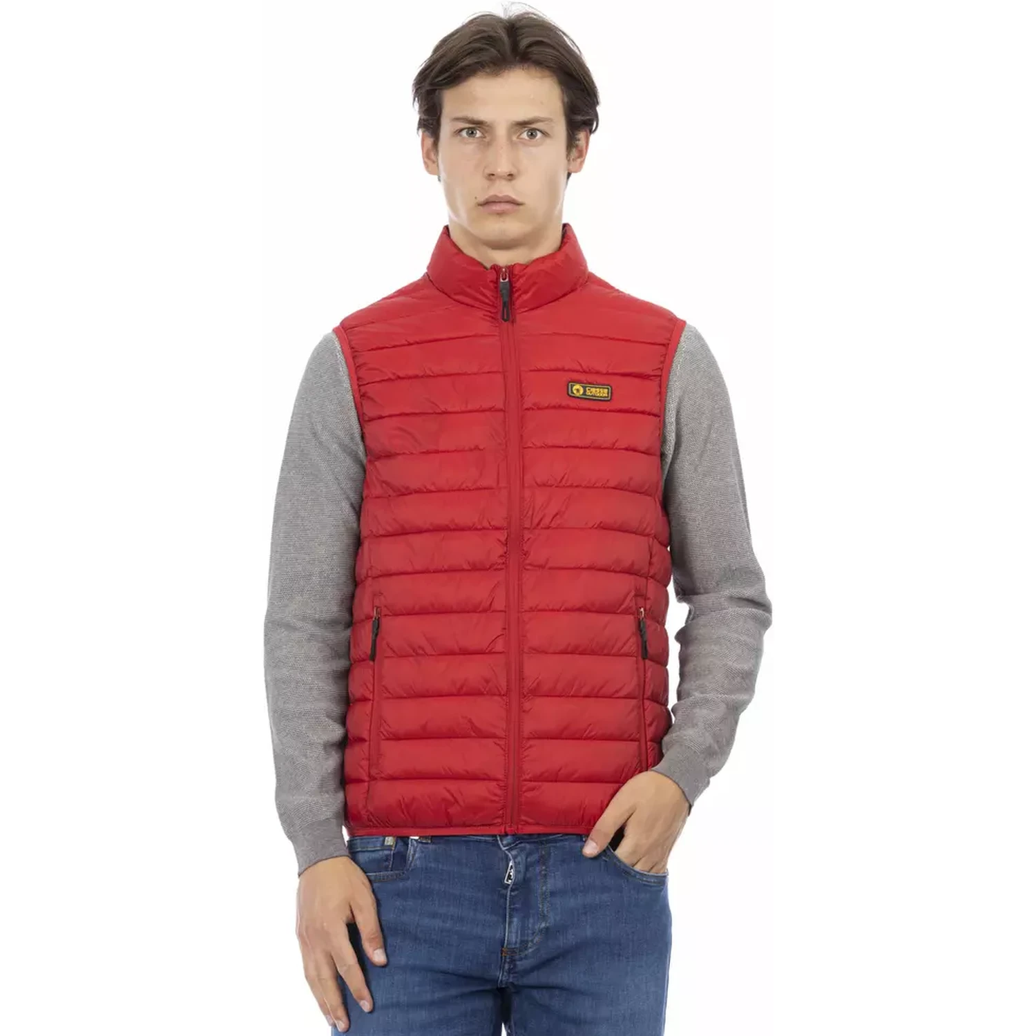 Red Polyester Jackets & Coat