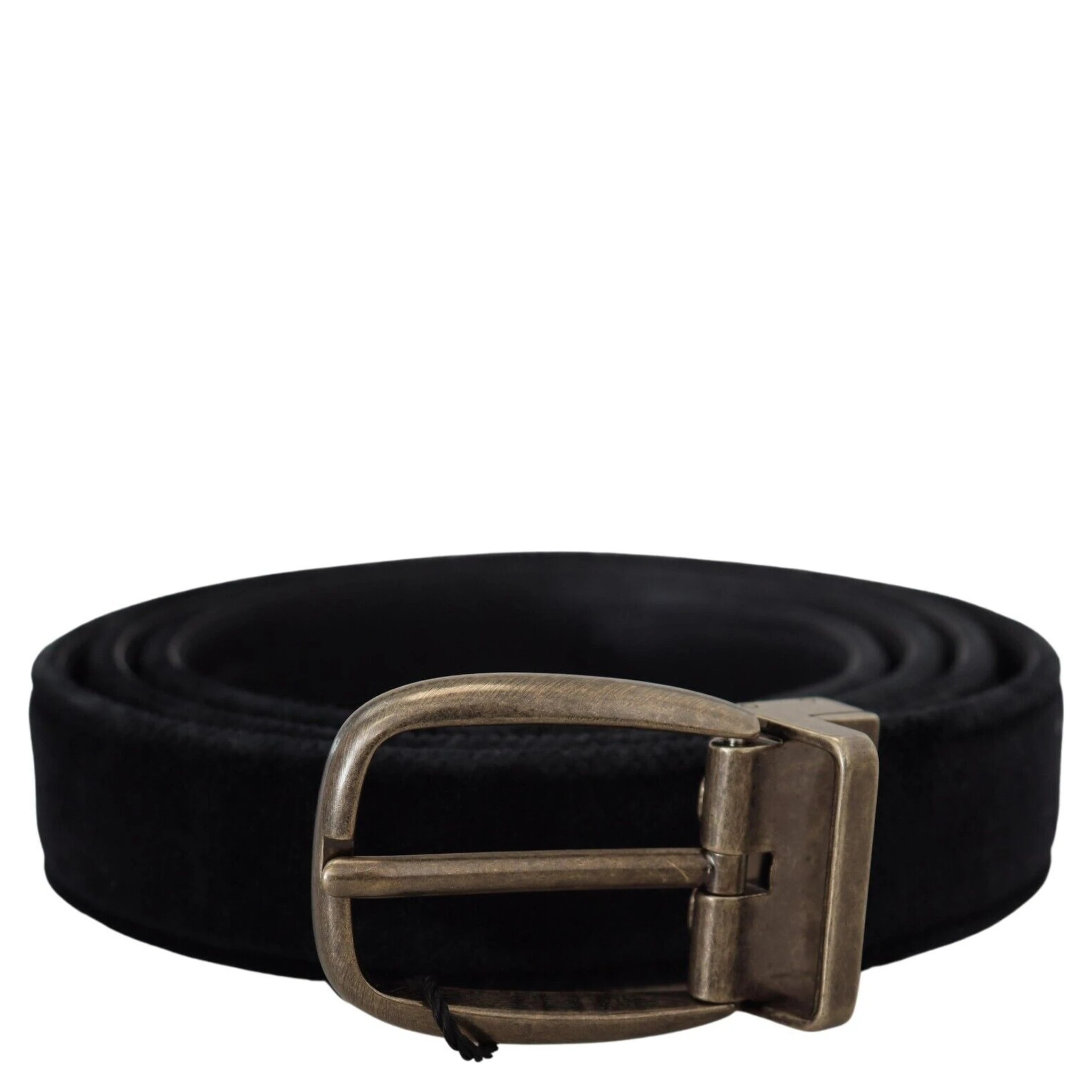 Black Velvet Leather Antique Metal Buckle