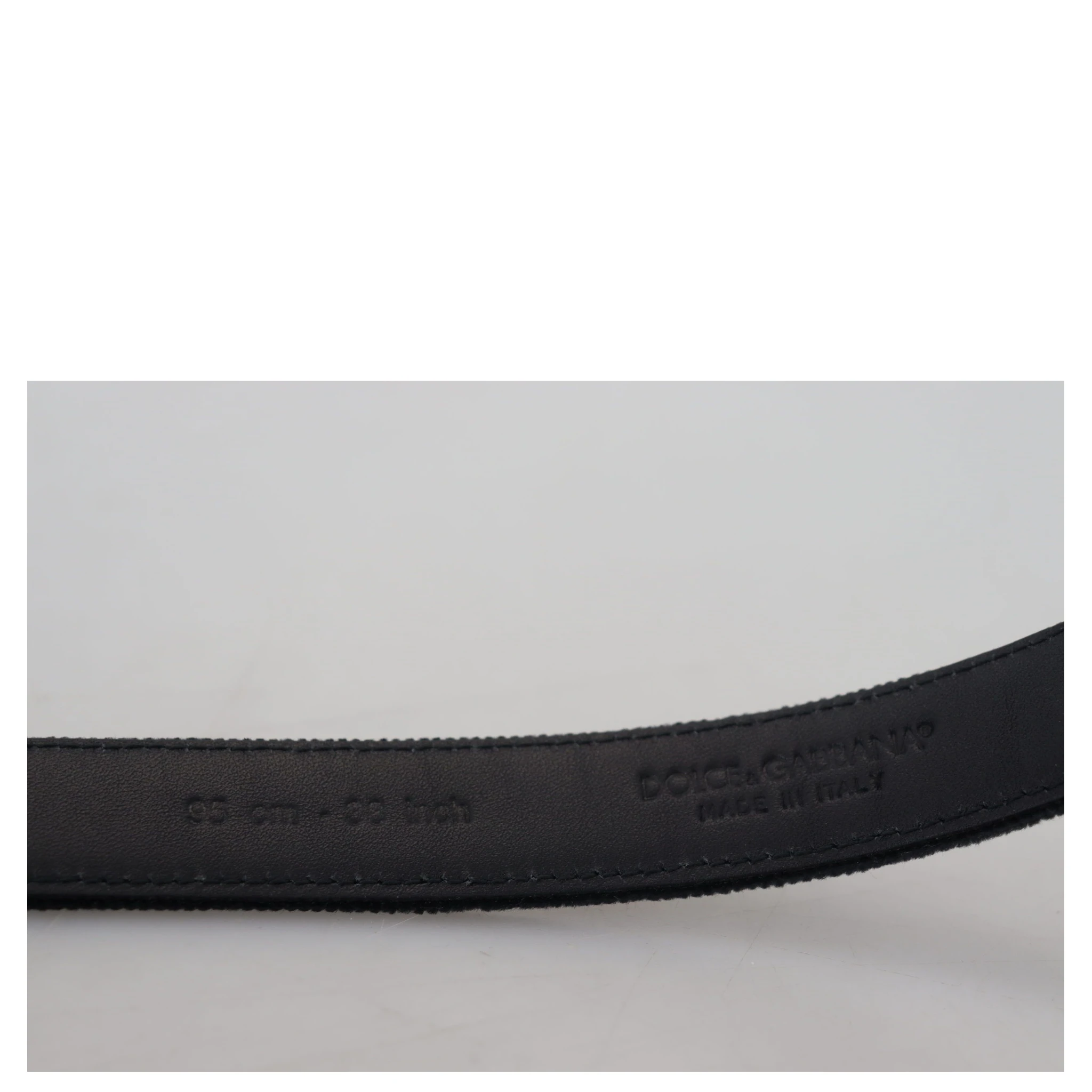 Black Velvet Leather Antique Metal Buckle