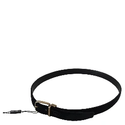 Black Velvet Leather Antique Metal Buckle