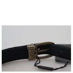 Black Velvet Leather Antique Metal Buckle