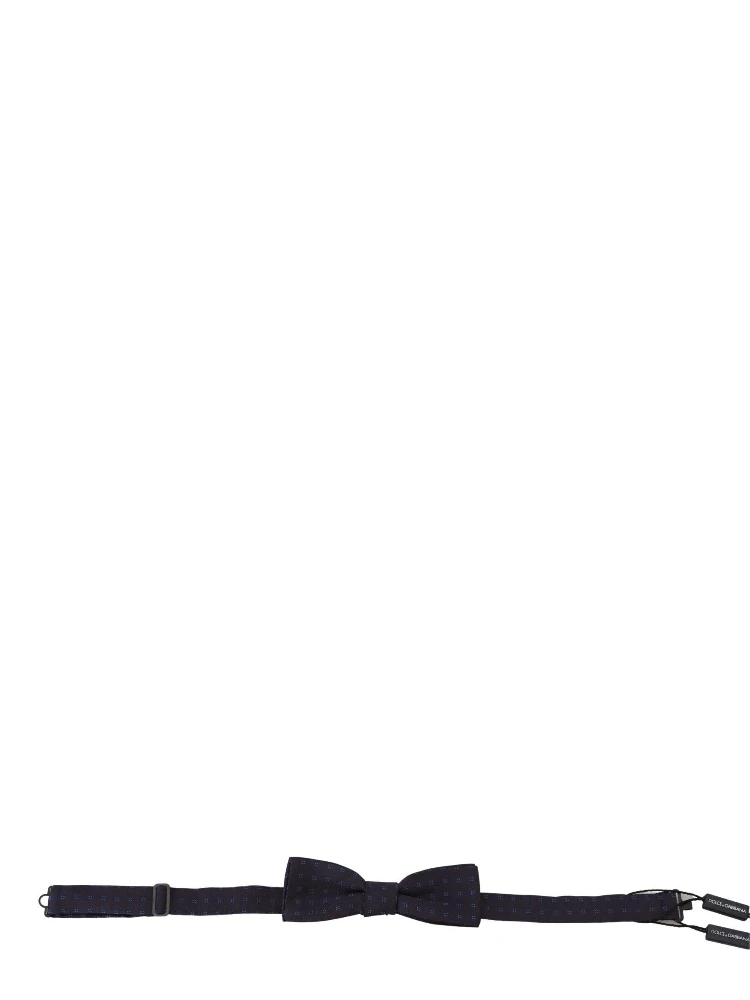 Blue Pattern Silk Adjustable Neck Papillon Bow Tie