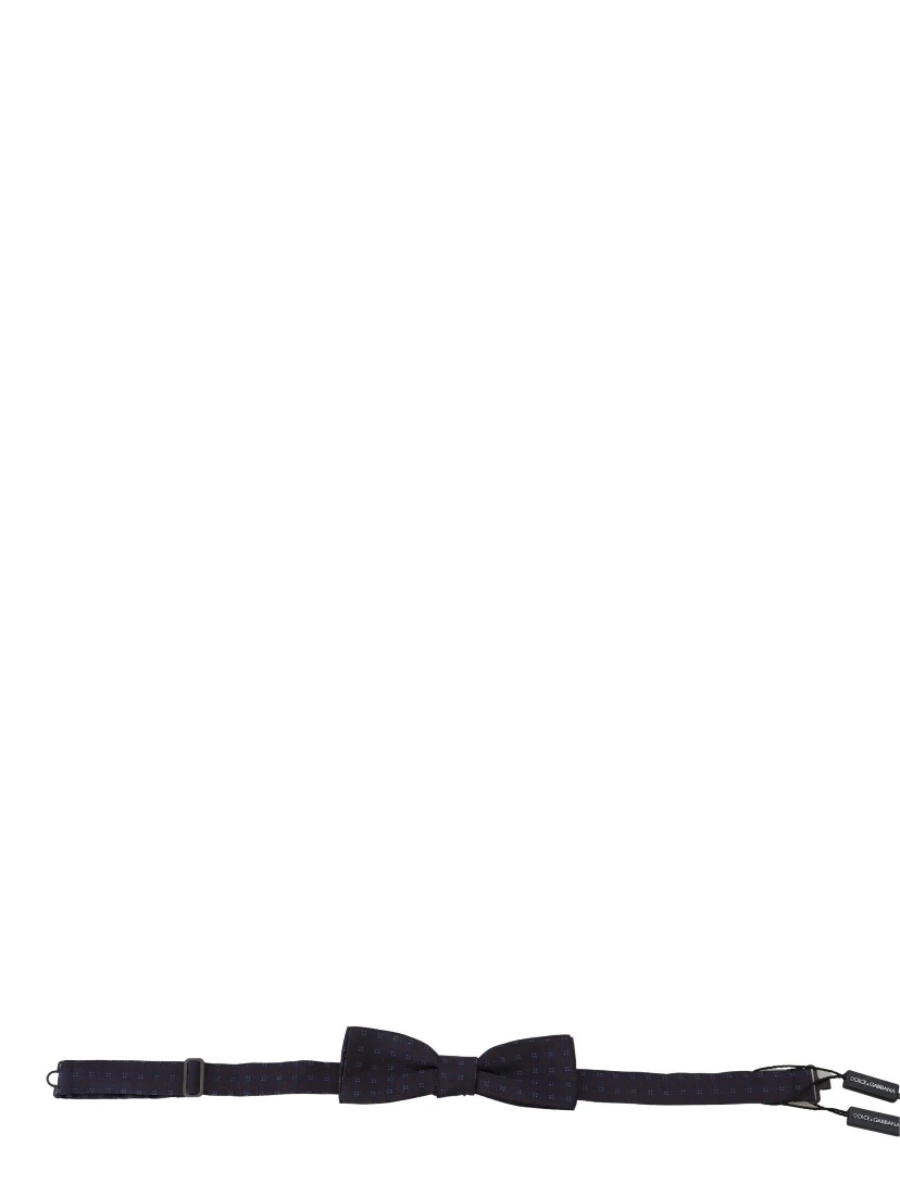 Blue Pattern Silk Adjustable Neck Papillon Bow Tie