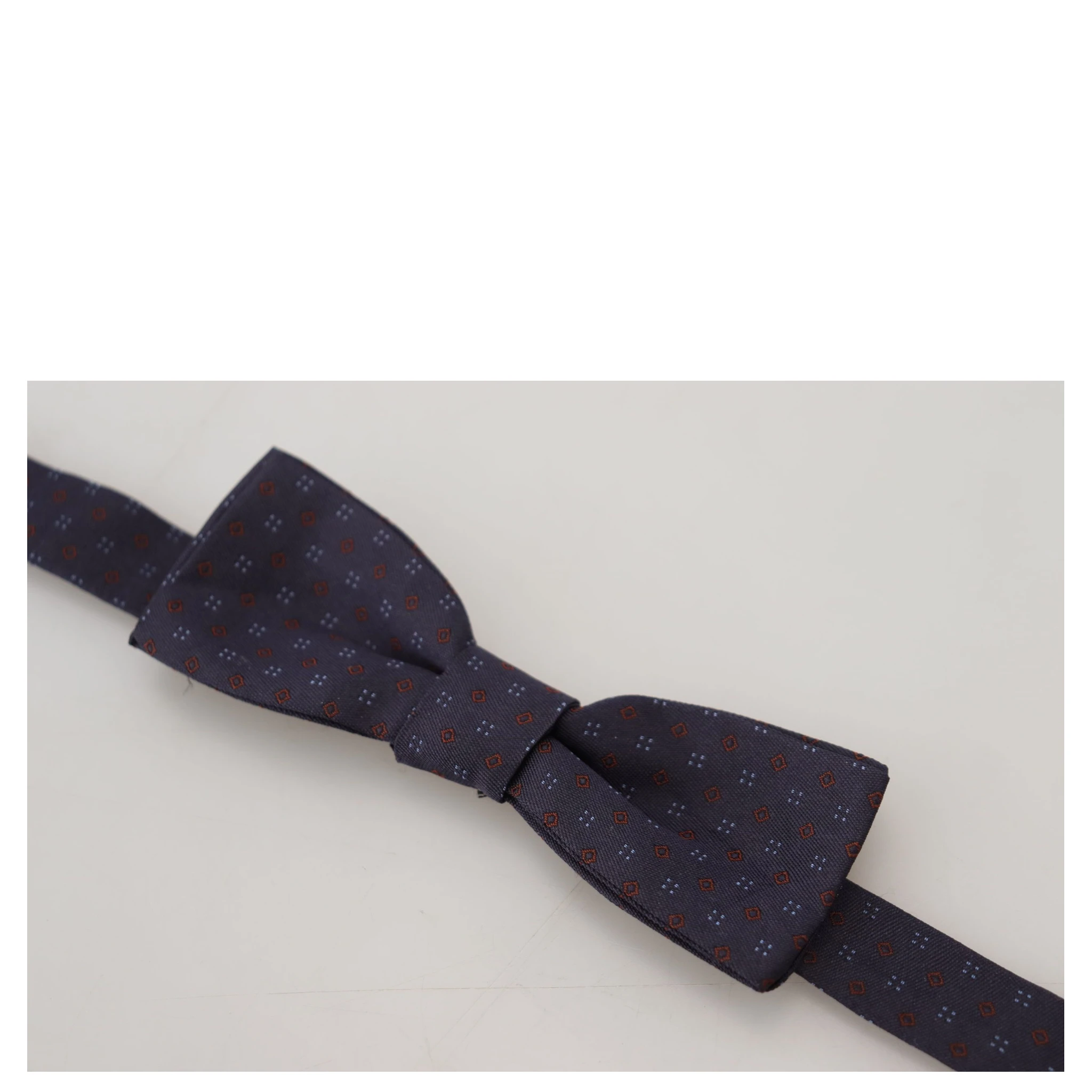 Blue Pattern Silk Adjustable Neck Papillon Bow Tie