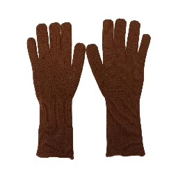 Brown Cashmere Knitted Hands Mitten Mens Gloves