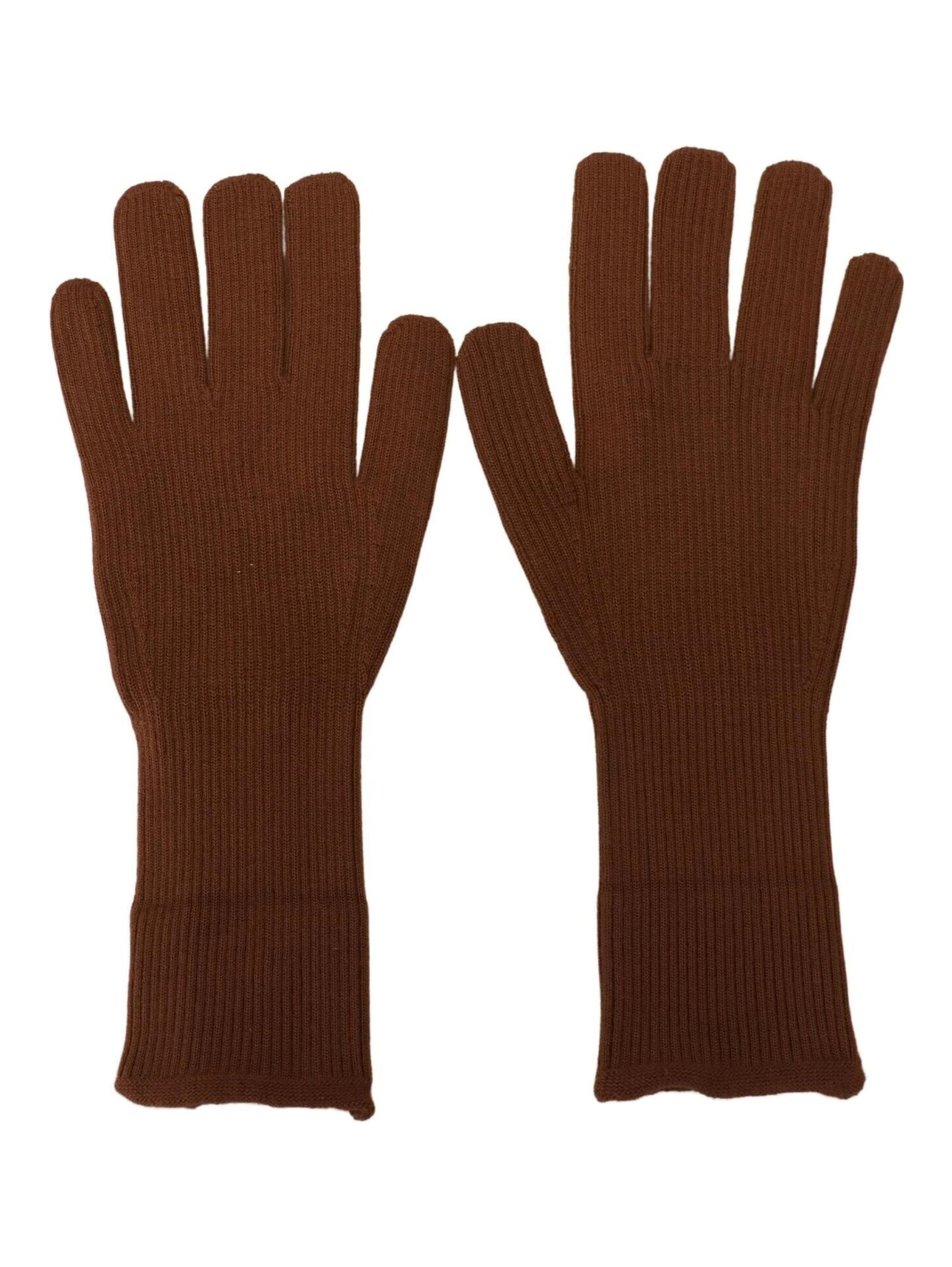 Brown Cashmere Knitted Hands Mitten Mens Gloves