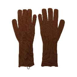 Brown Cashmere Knitted Hands Mitten Mens Gloves