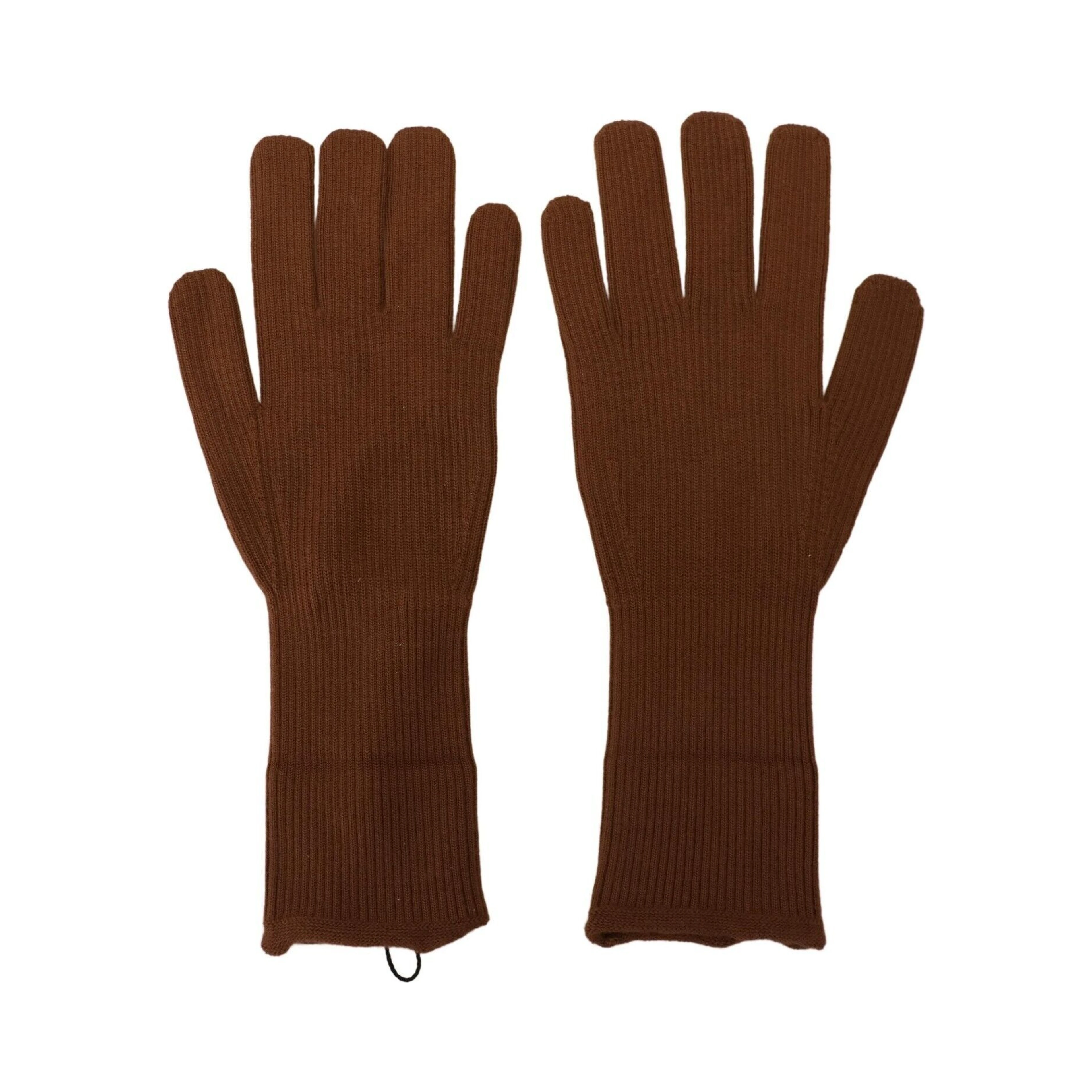 Brown Cashmere Knitted Hands Mitten Mens Gloves