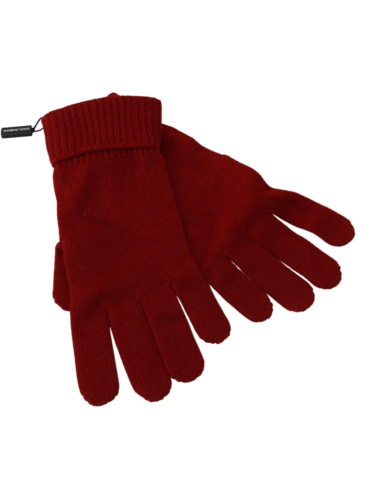 Red 100% Cashmere Knit Hands Mitten Mens Gloves alternative