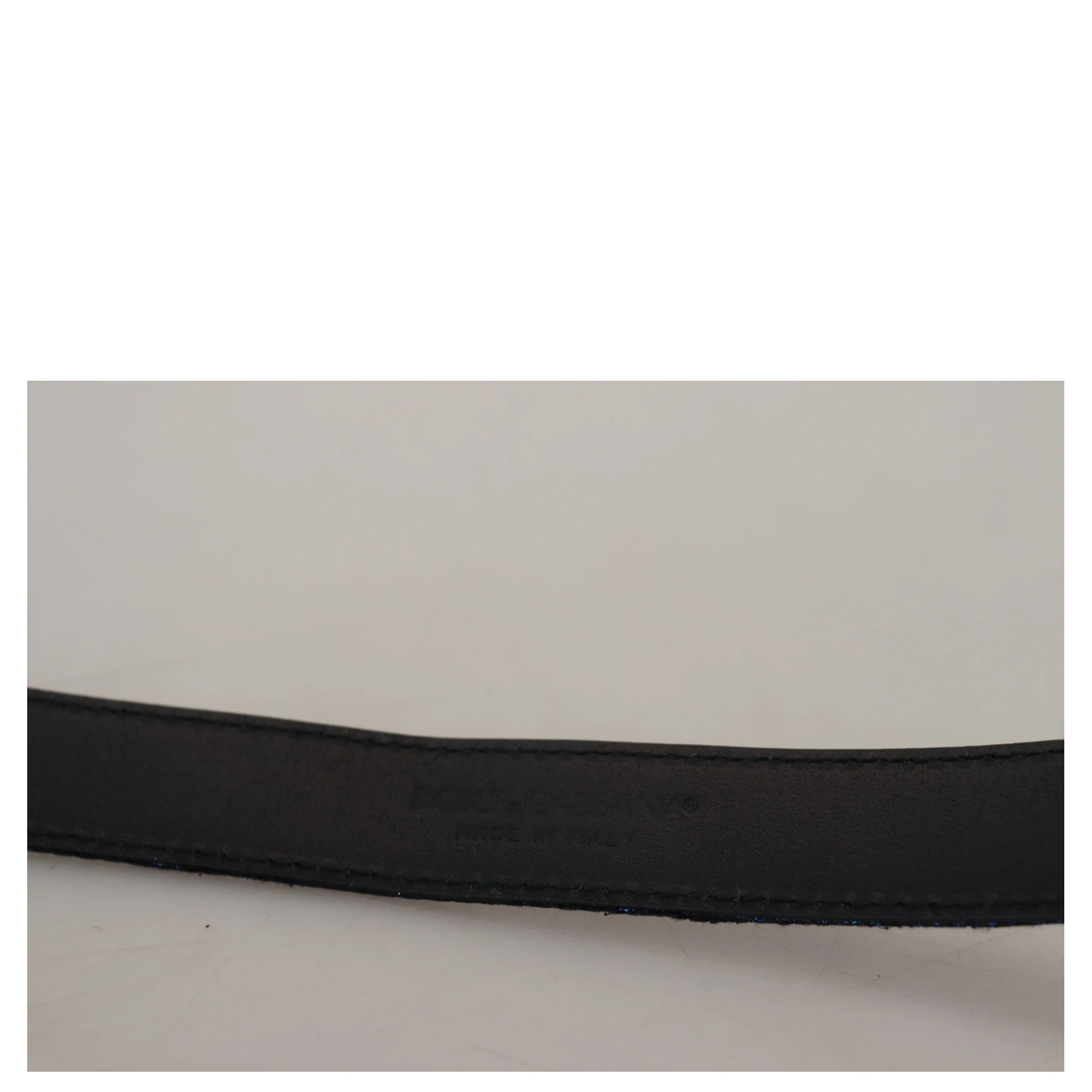 Blue Jacquard Stripe Silver Buckle Belt