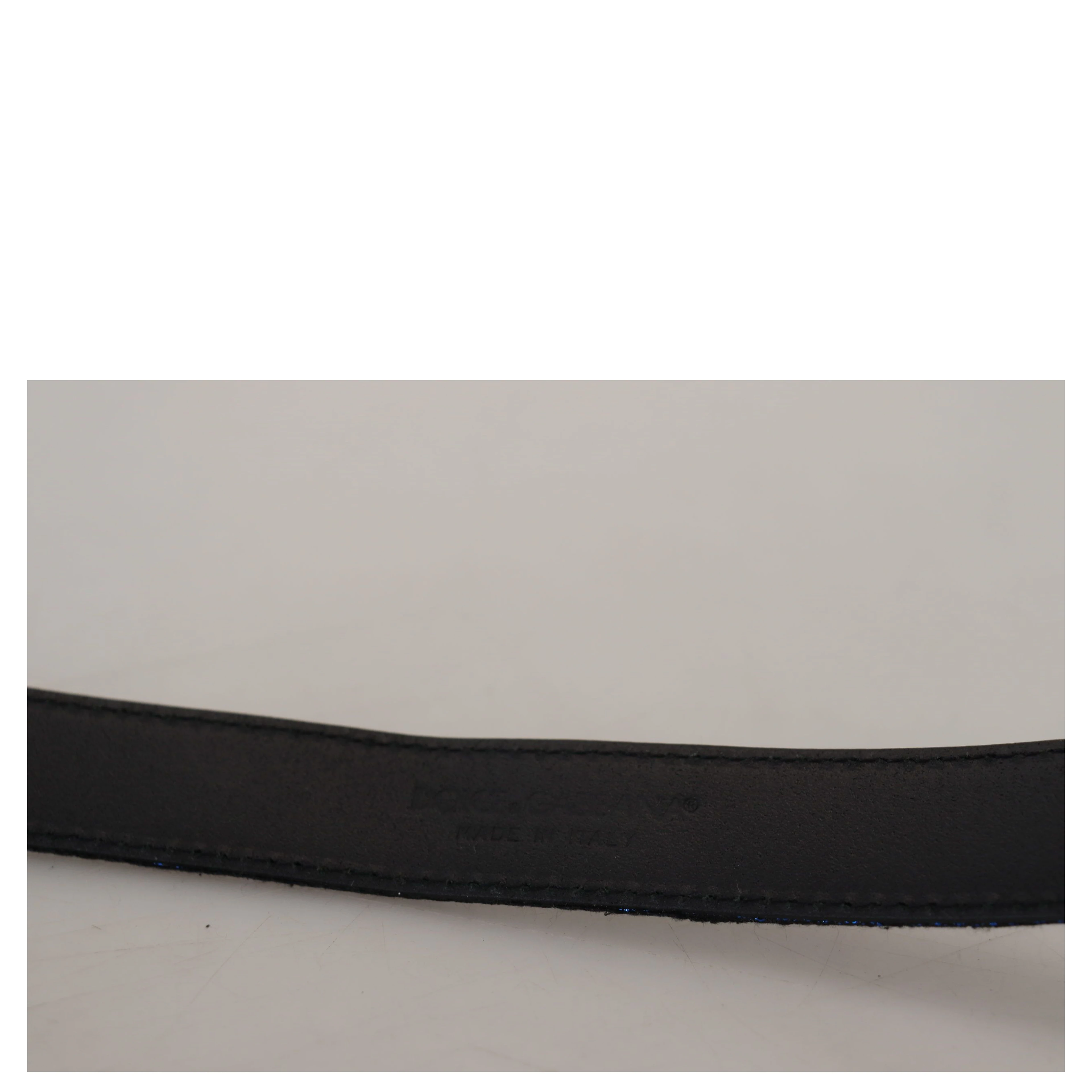 Blue Jacquard Stripe Silver Buckle Belt
