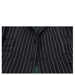 Dark Blue Stripe Wool Single Breasted Blazer