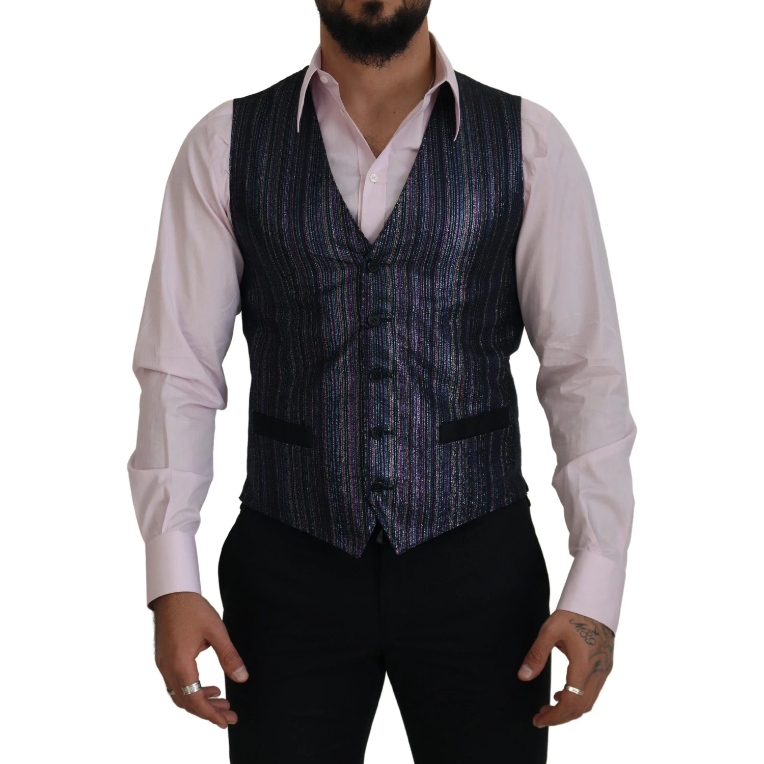 Multicolor Polyester Waistcoat Dress Formal Vest