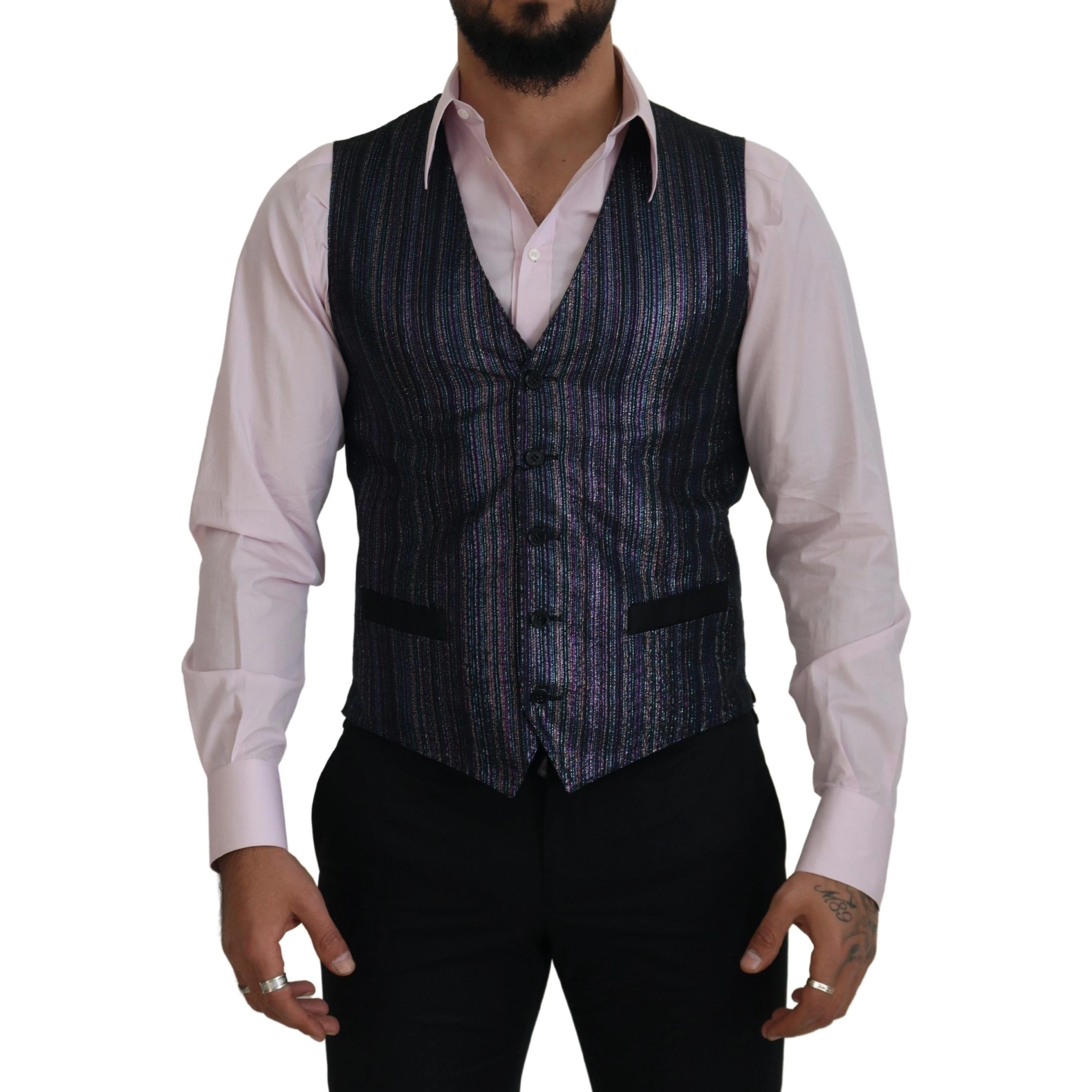 Multicolor Polyester Waistcoat Dress Formal Vest