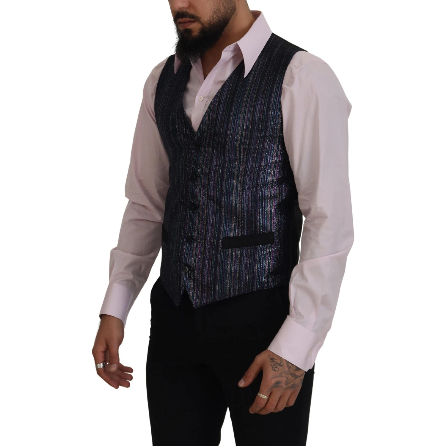 Multicolor Polyester Waistcoat Dress Formal Vest