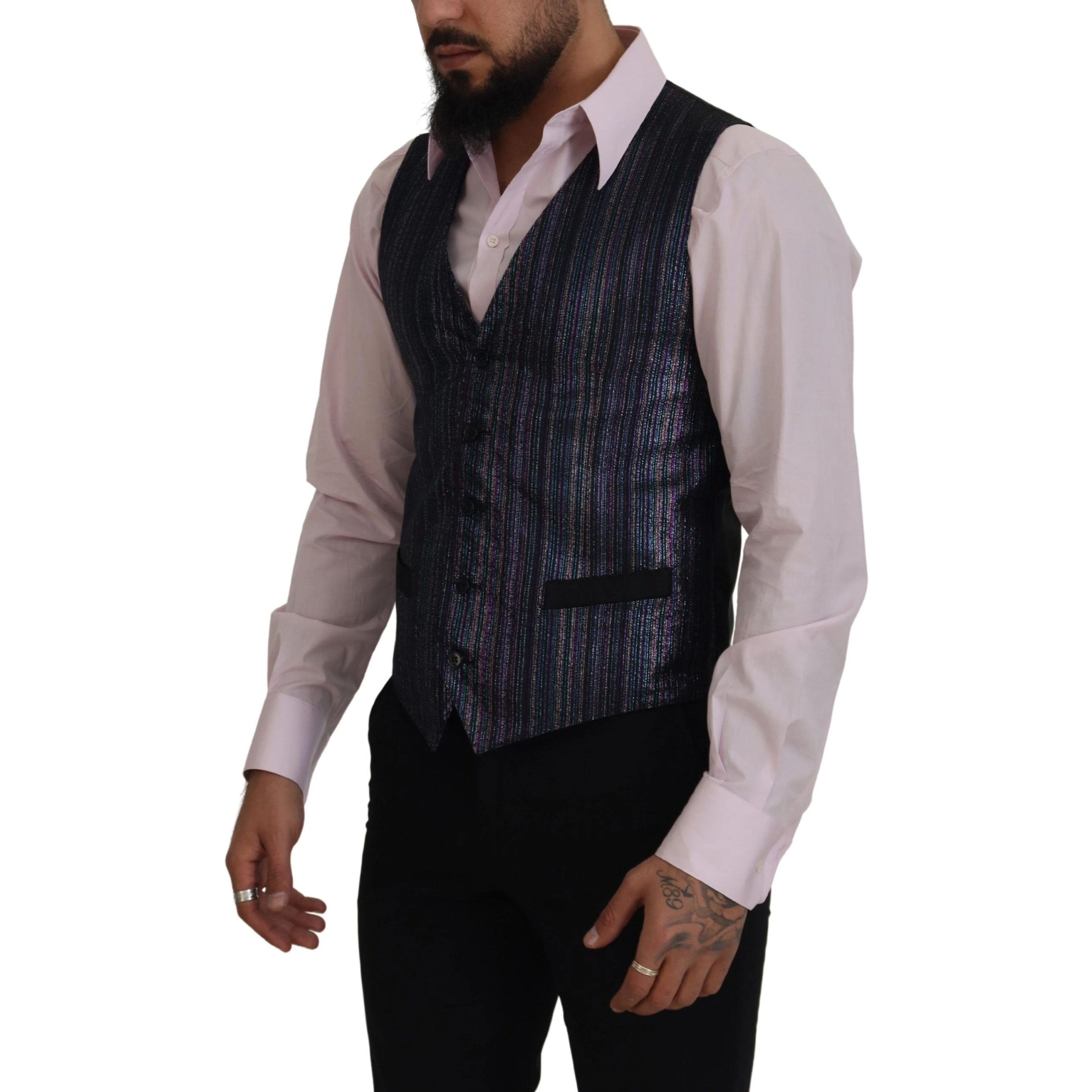 Multicolor Polyester Waistcoat Dress Formal Vest