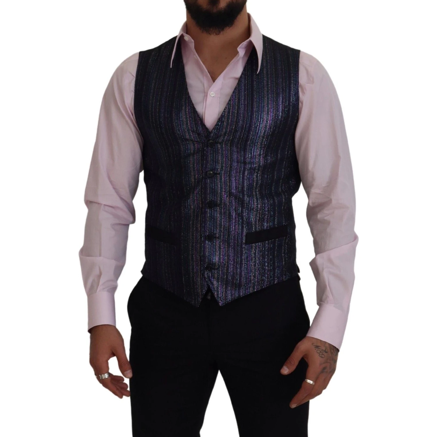 Multicolor Polyester Waistcoat Dress Formal Vest