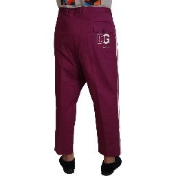 Magenta Cotton DG Logo Pocket Trouser Pants
