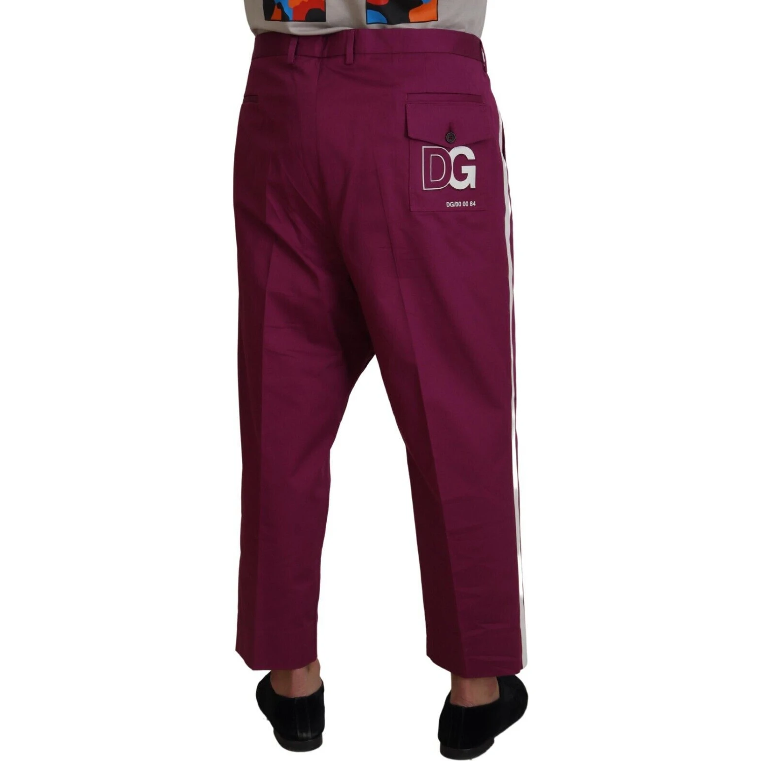 Magenta Cotton DG Logo Pocket Trouser Pants