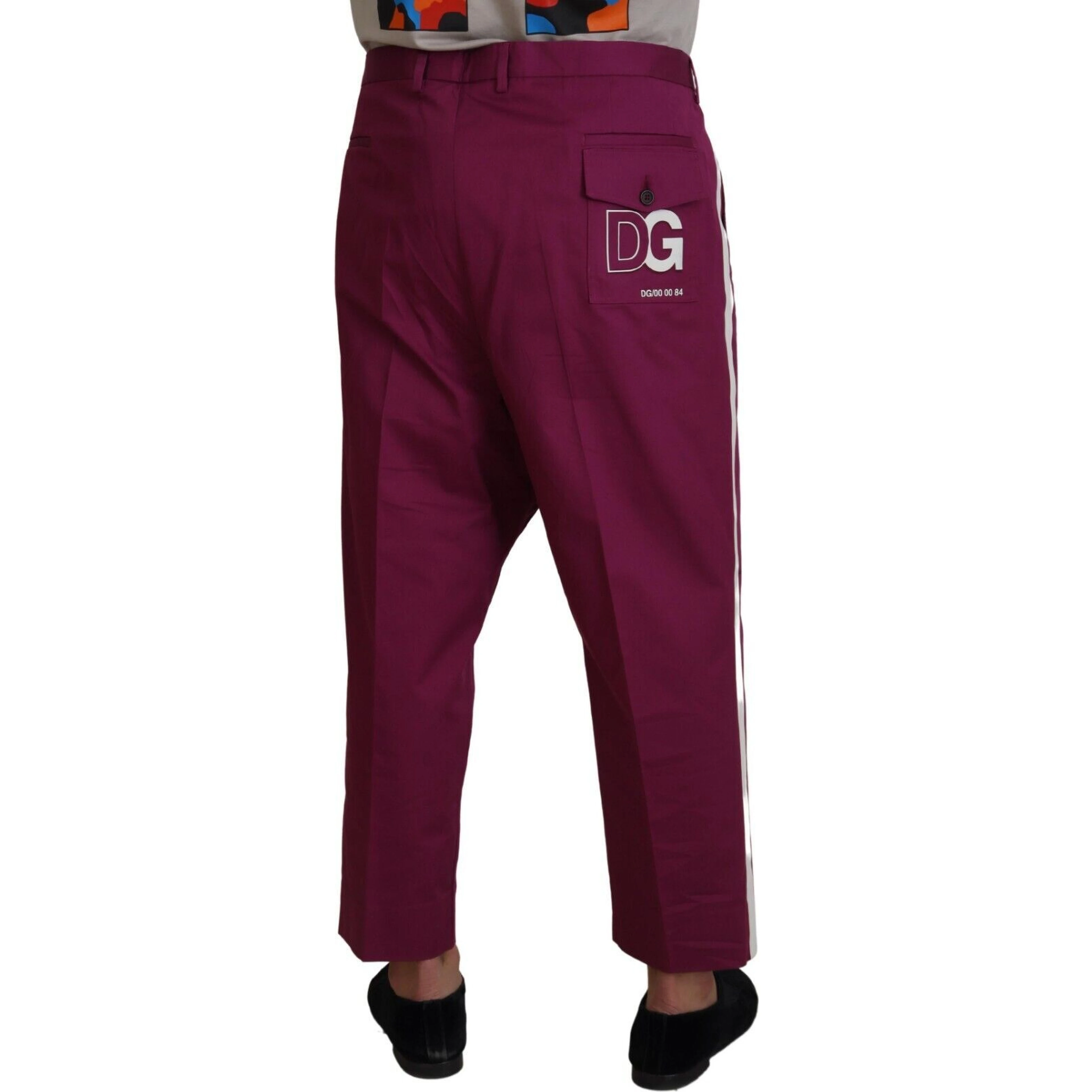 Magenta Cotton DG Logo Pocket Trouser Pants