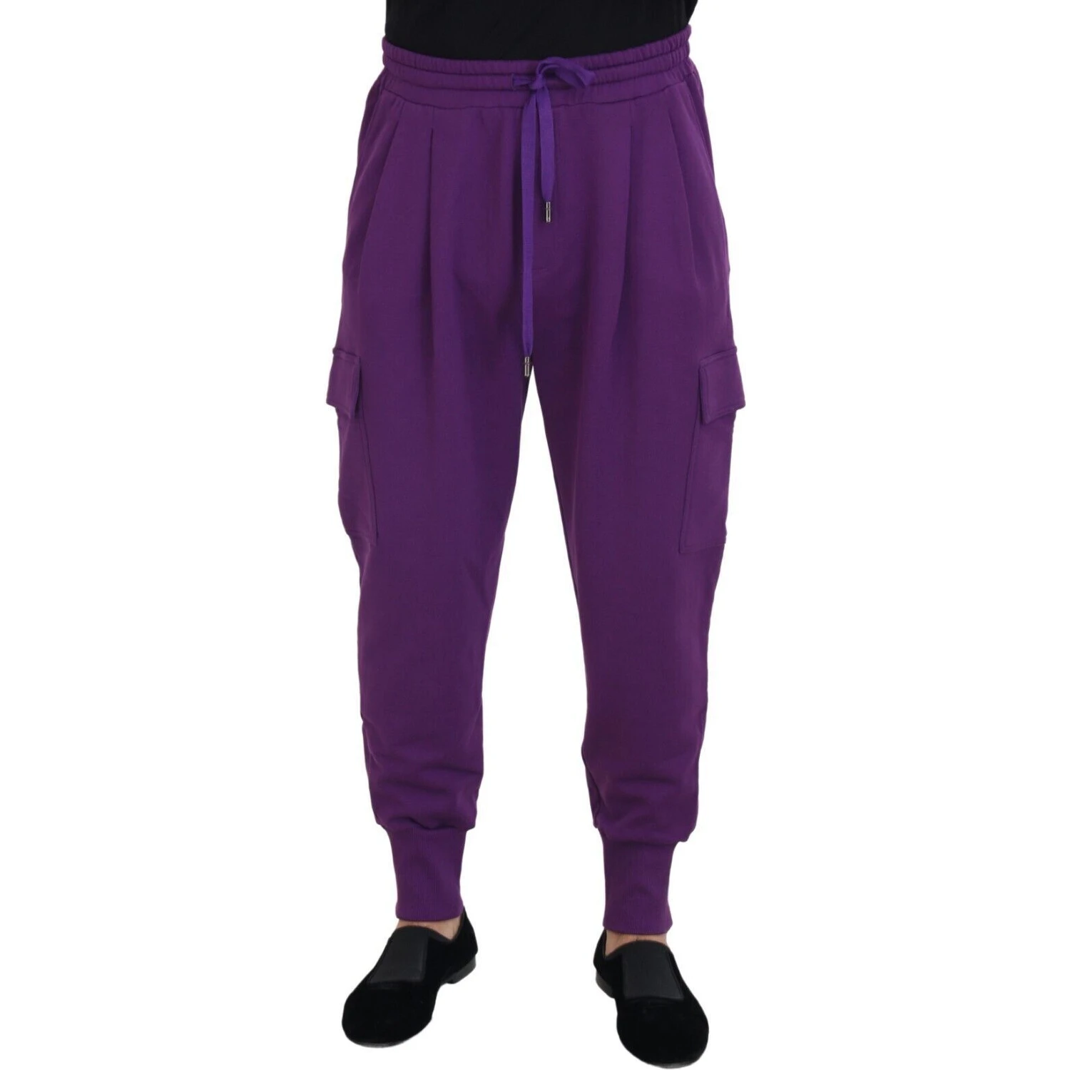 Purple Cotton Cargo Sweatpants Jogging Pants