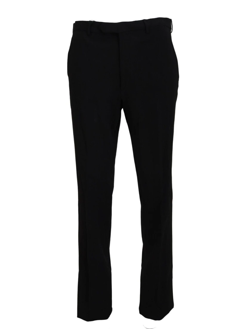 Black Straight Fit Men Formal Trousers Pants