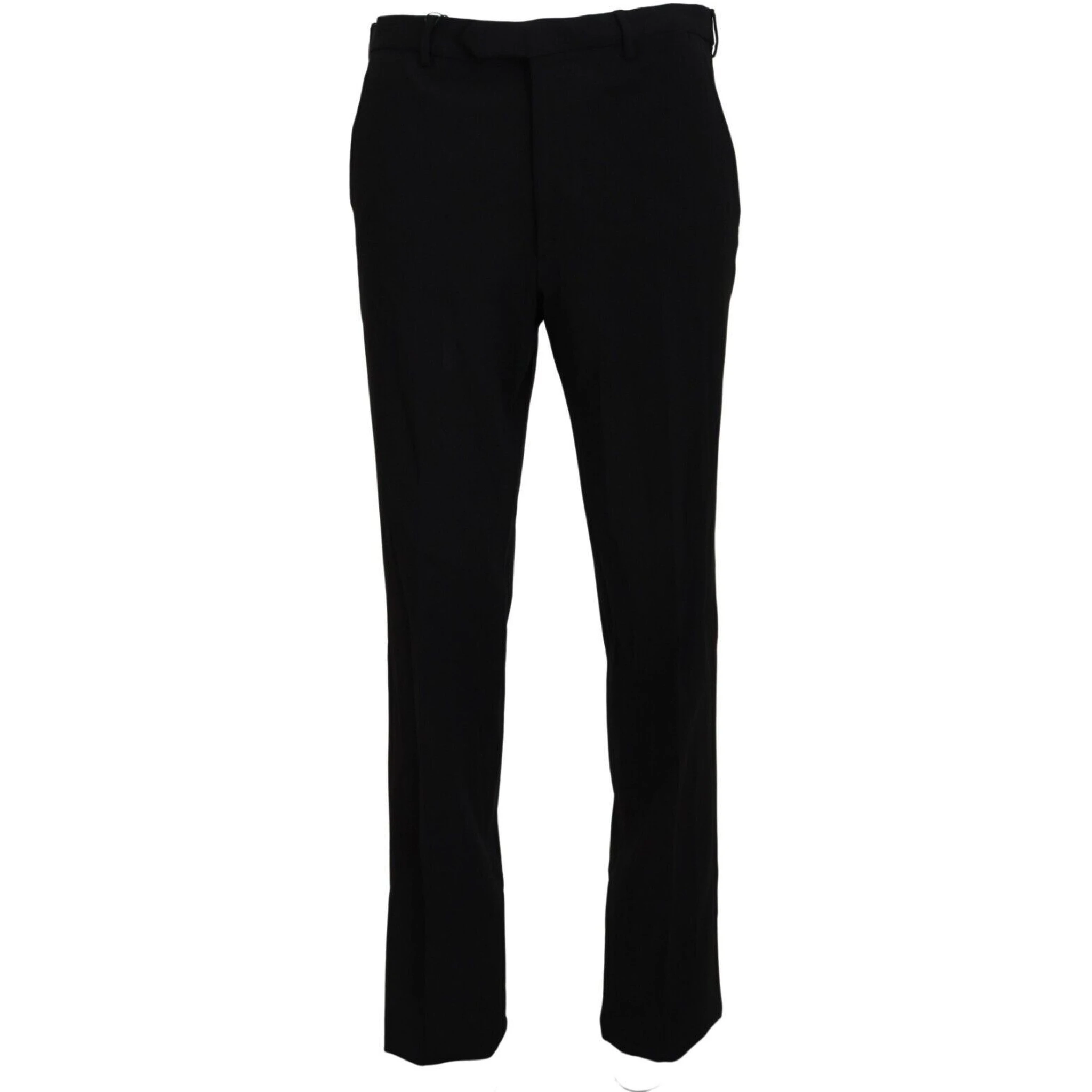 Black Straight Fit Men Formal Trousers Pants