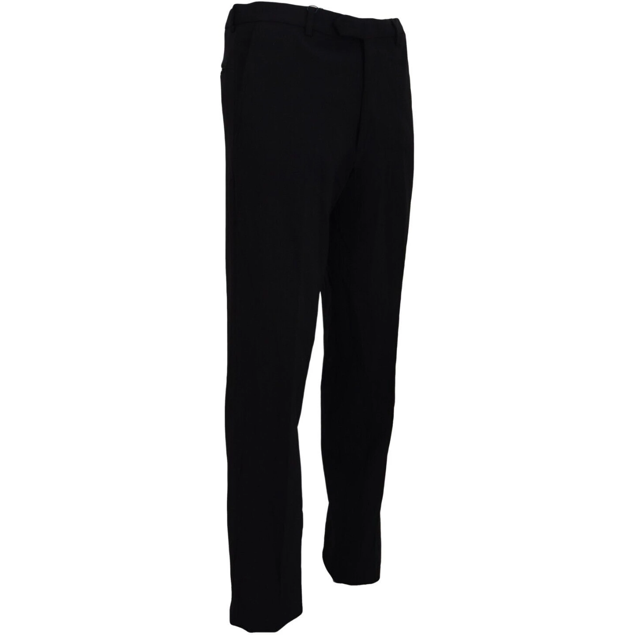 Black Straight Fit Men Formal Trousers Pants