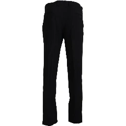 Black Straight Fit Men Formal Trousers Pants