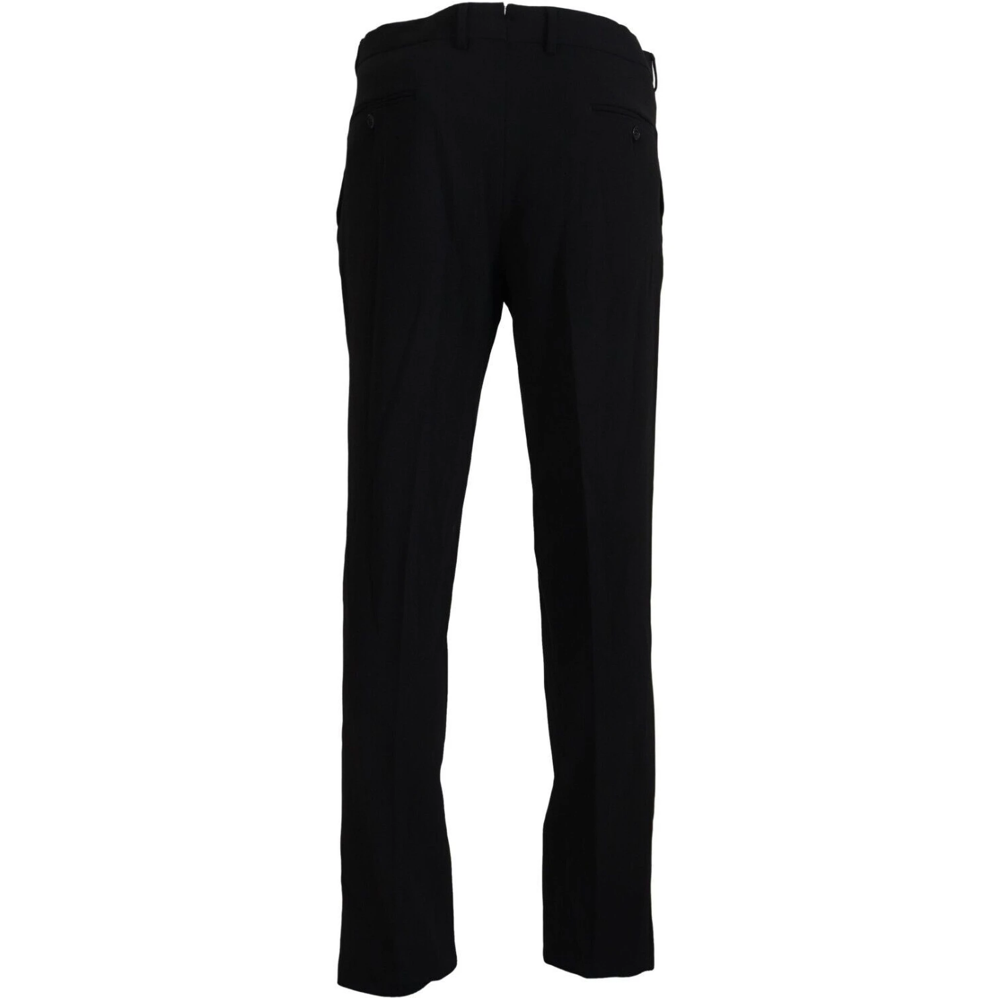 Black Straight Fit Men Formal Trousers Pants
