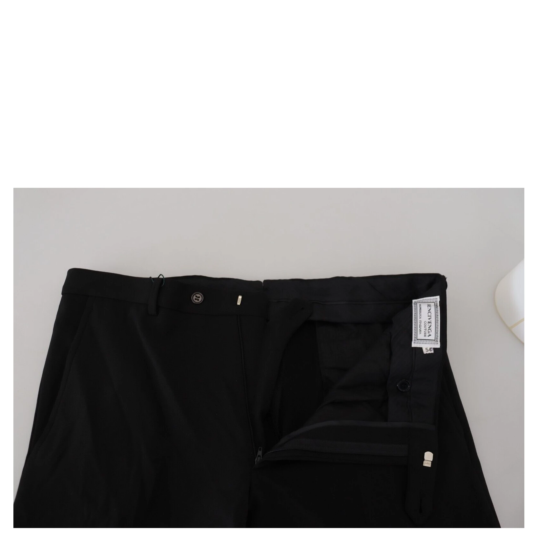 Black Straight Fit Men Formal Trousers Pants