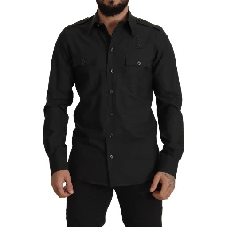 Dark Green Cotton Slim Fit Casual Men Shirt