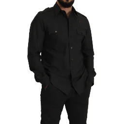 Dark Green Cotton Slim Fit Casual Men Shirt