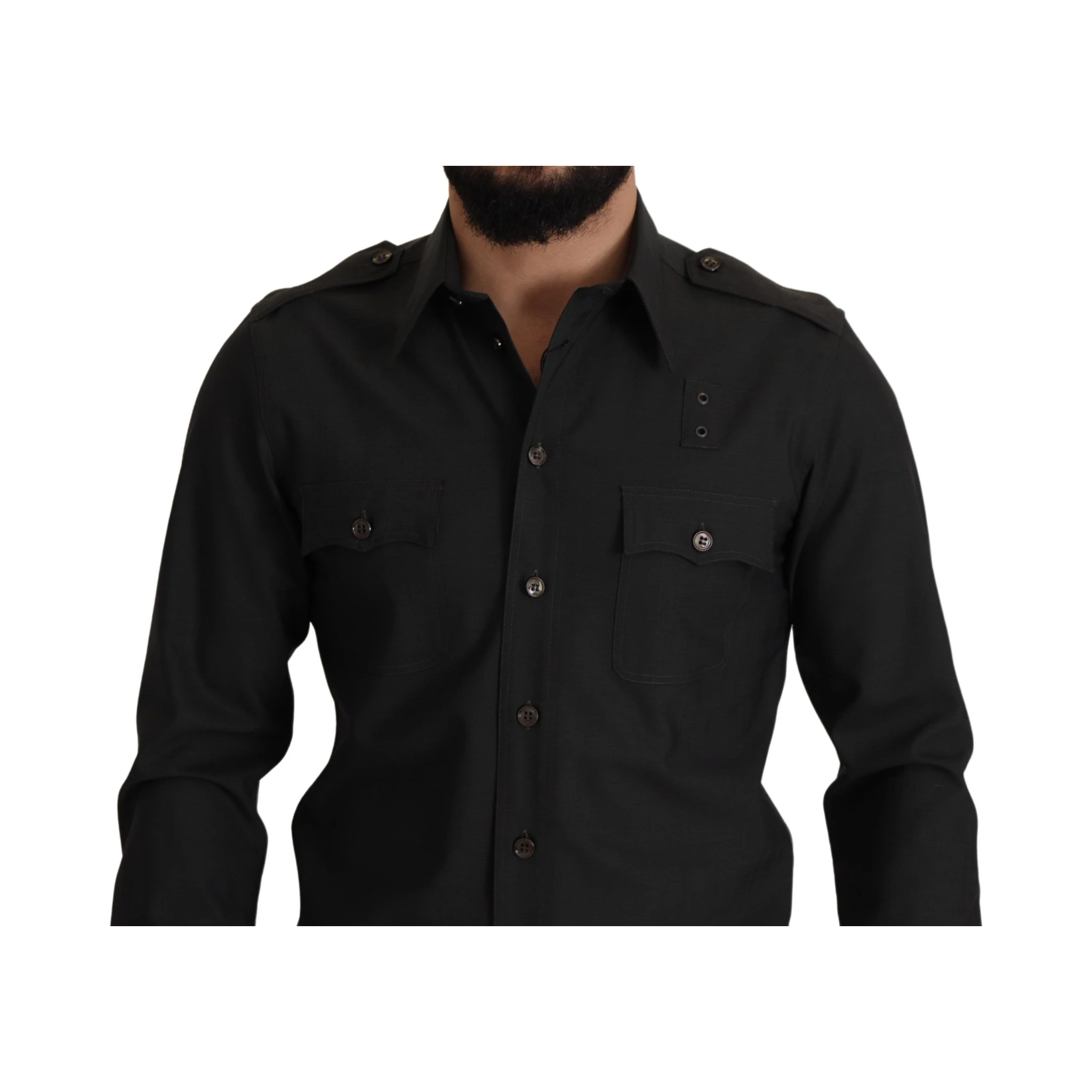 Dark Green Cotton Slim Fit Casual Men Shirt