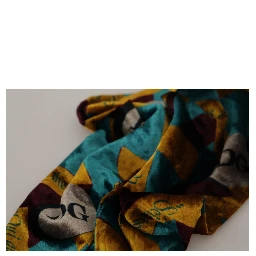 Multicolor DG Logo Print Shawl Wrap Fringe Scarf