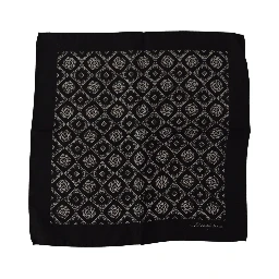 Black Geometric Patterned Square Handkerchief Scarf