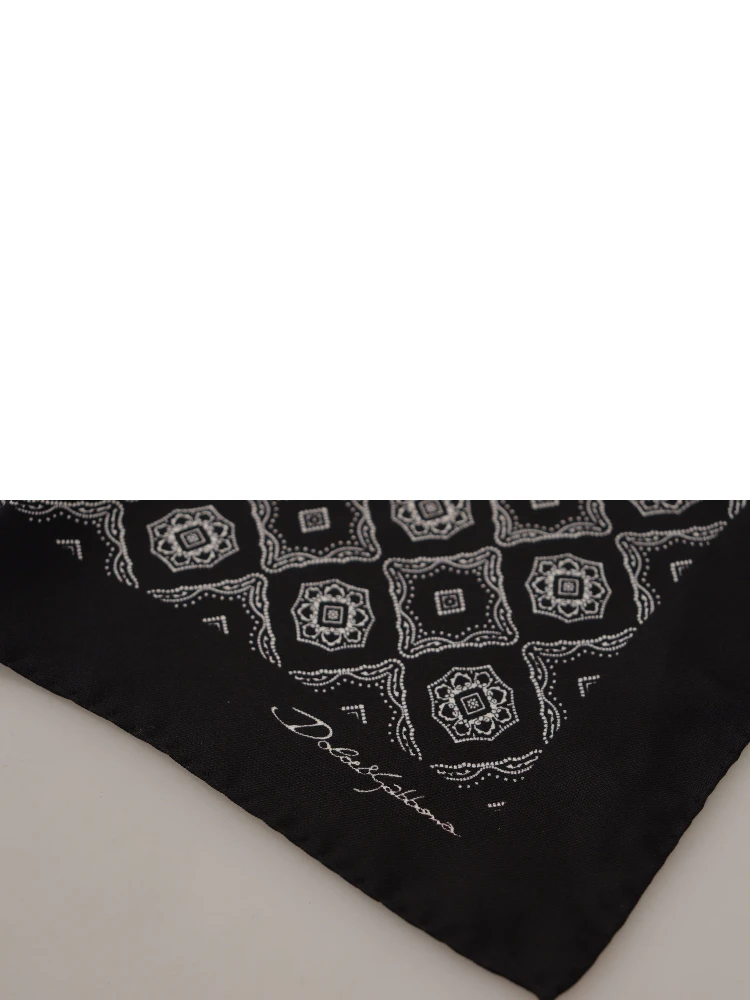 Black Geometric Patterned Square Handkerchief Scarf alternative