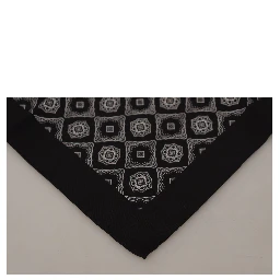 Black Geometric Patterned Square Handkerchief Scarf