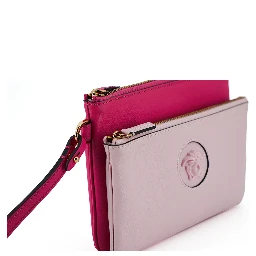 Pink Calf Leather Pouch Bag