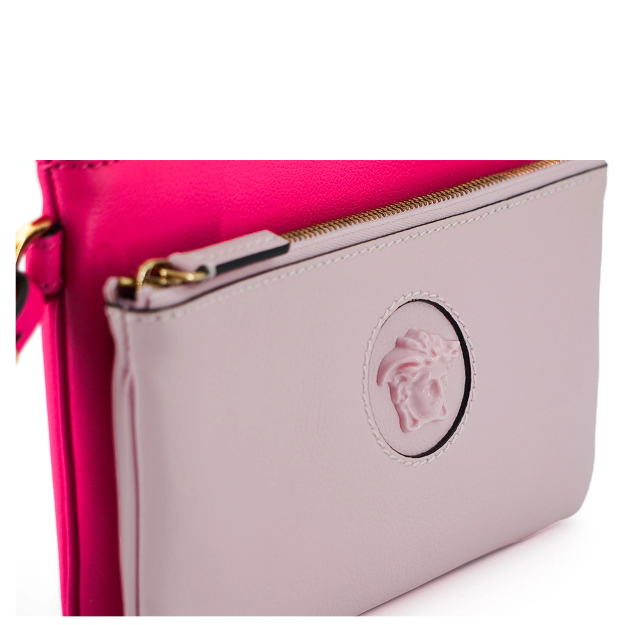 Pink Calf Leather Pouch Bag