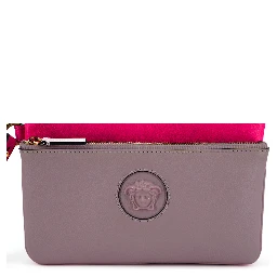 Pink Calf Leather Pouch Bag