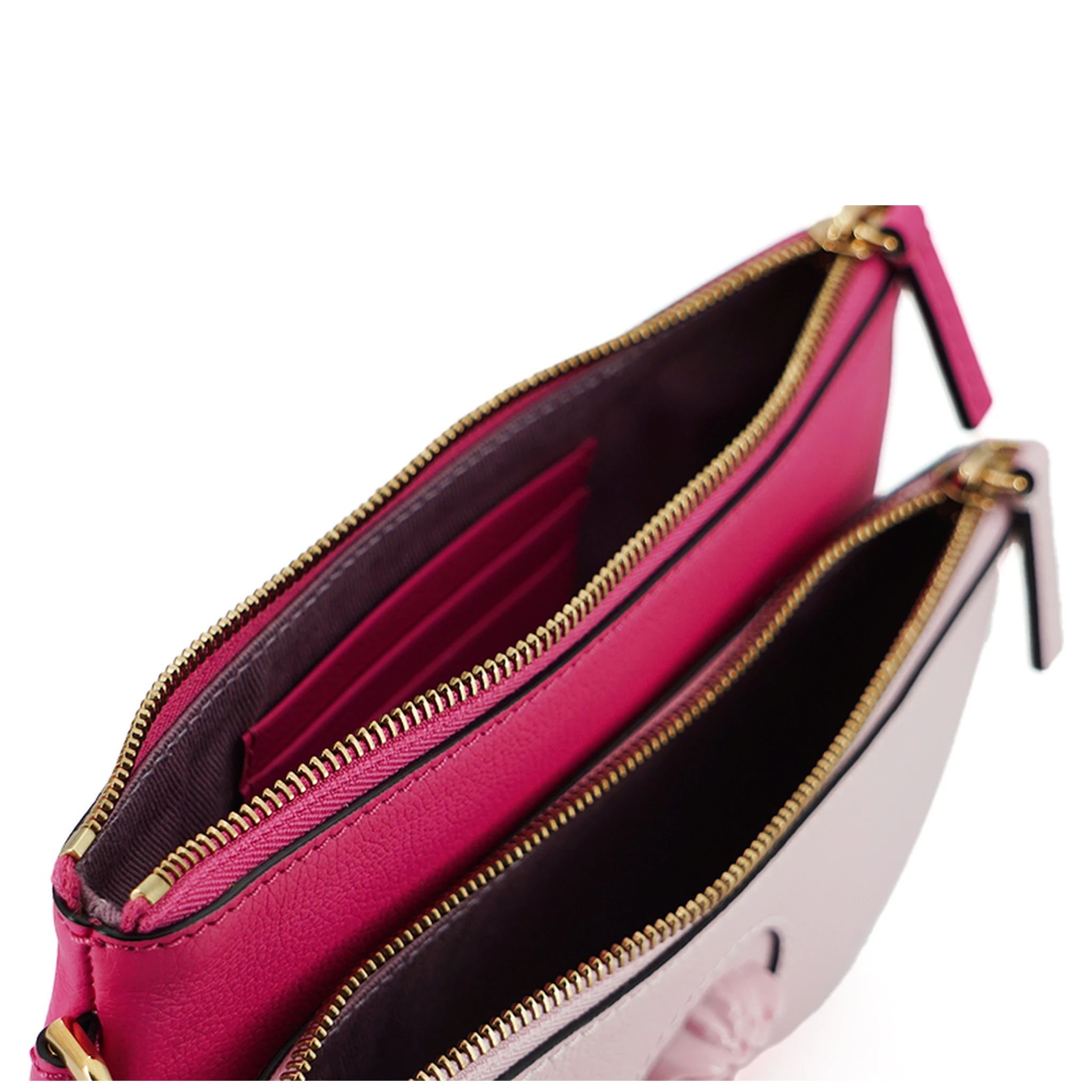 Pink Calf Leather Pouch Bag