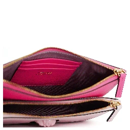 Pink Calf Leather Pouch Bag