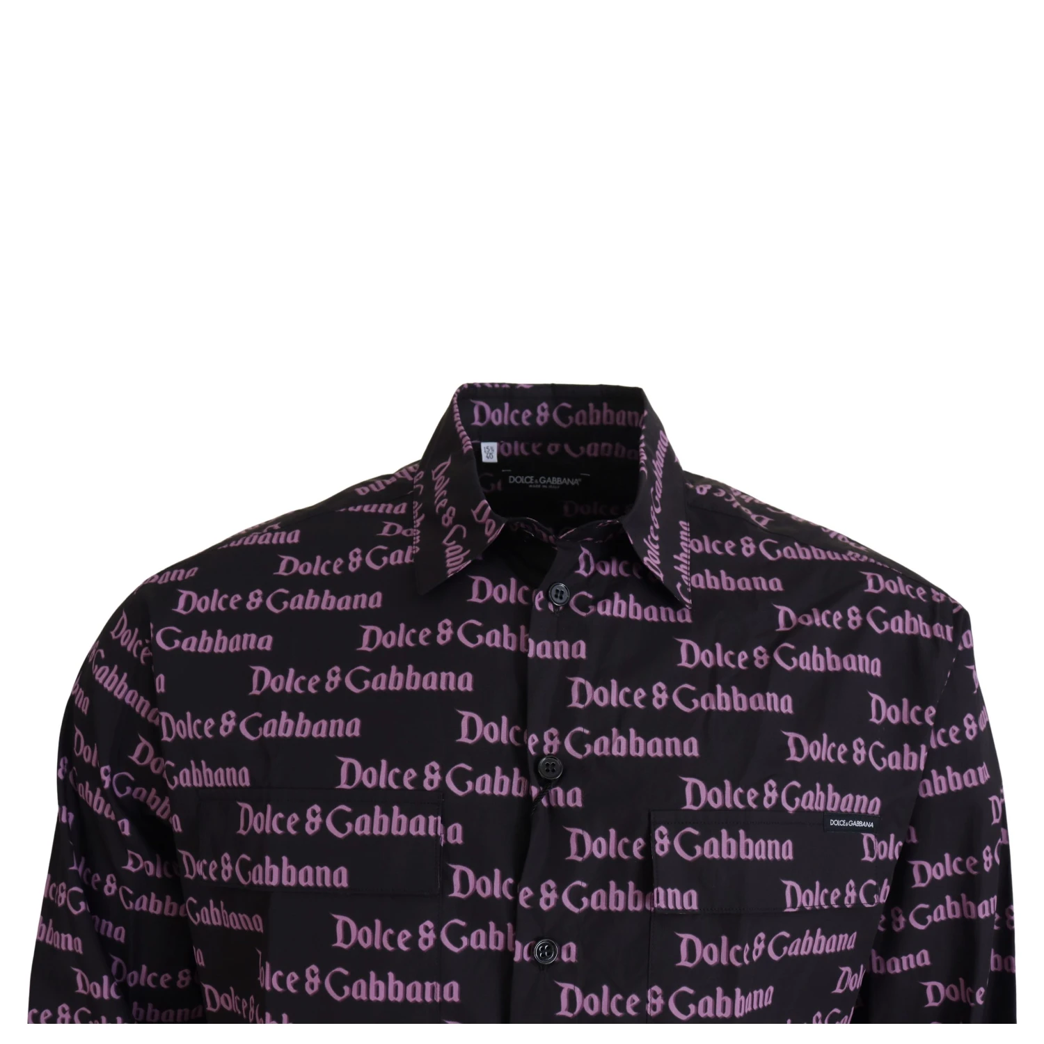 Black Purple Logo Slim Dress Formal Shirt