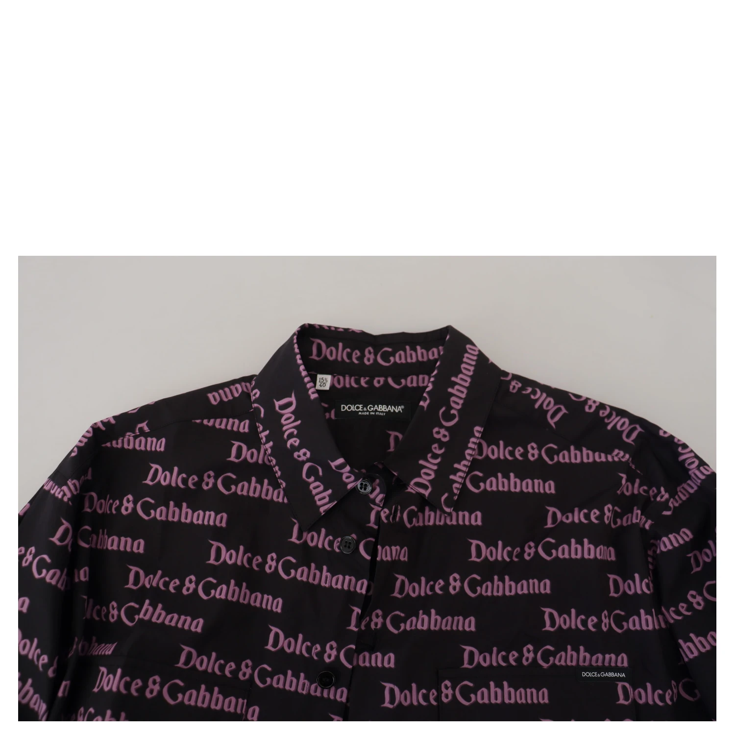 Black Purple Logo Slim Dress Formal Shirt
