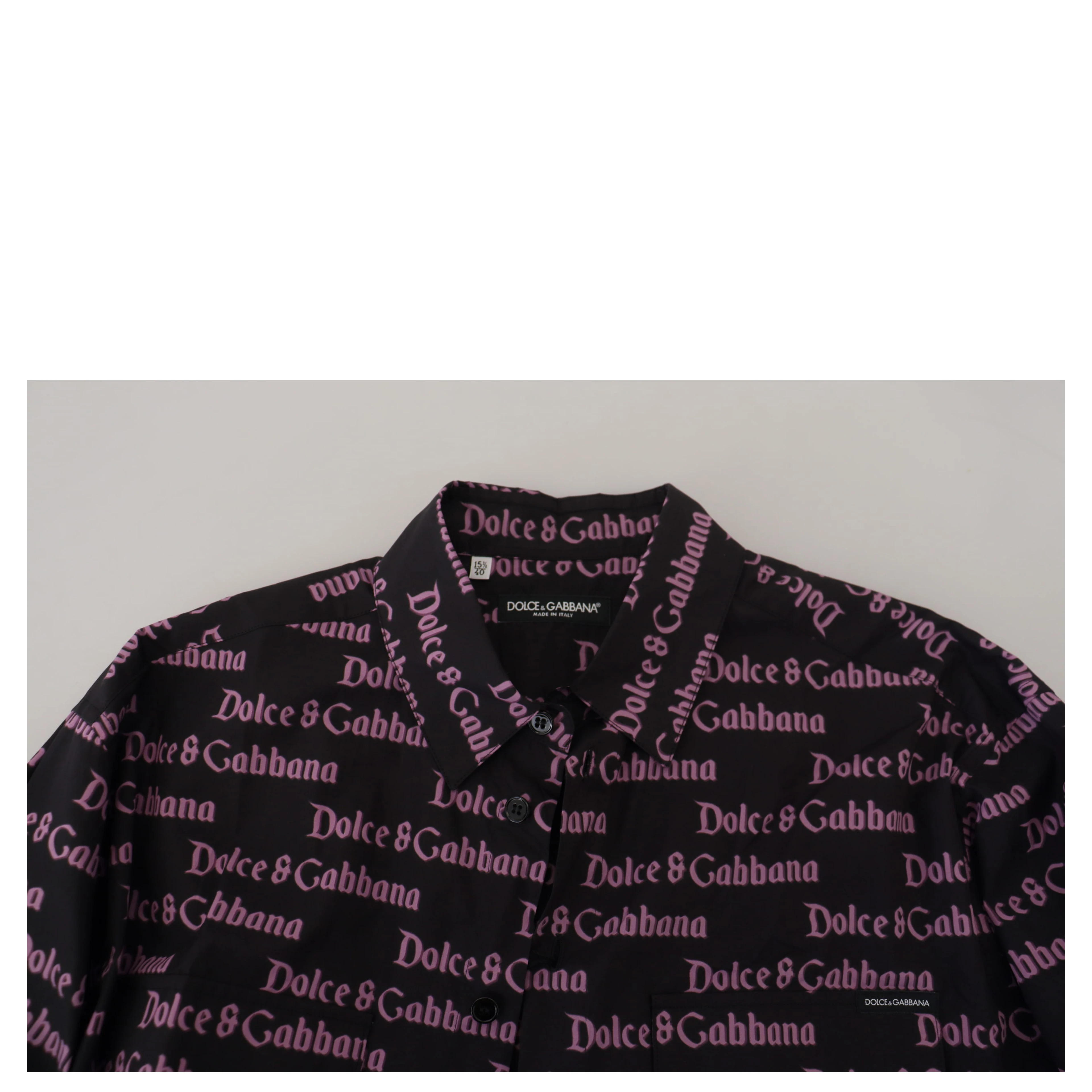 Black Purple Logo Slim Dress Formal Shirt