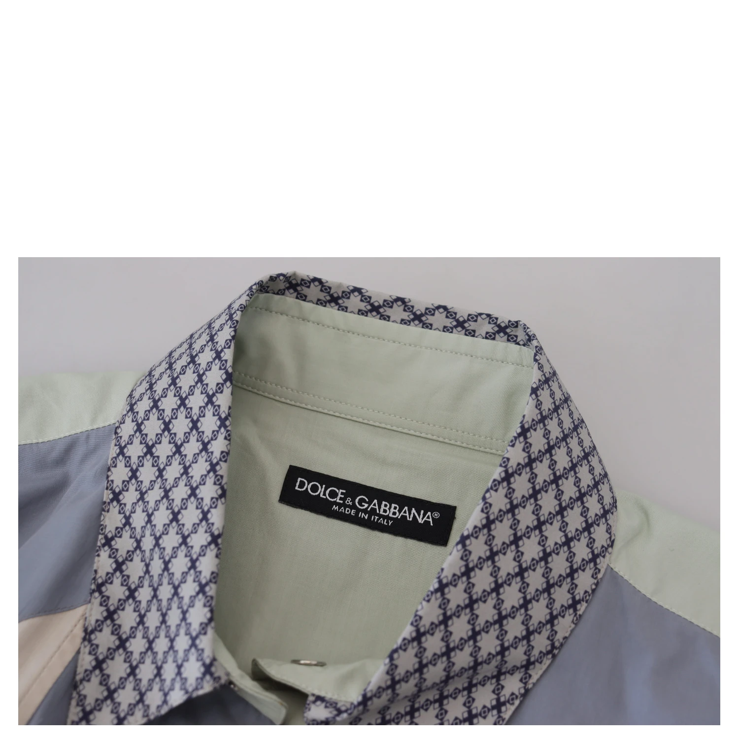 Multicolor Cotton Patchwork Slim Shirt