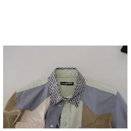 Multicolor Cotton Patchwork Slim Shirt